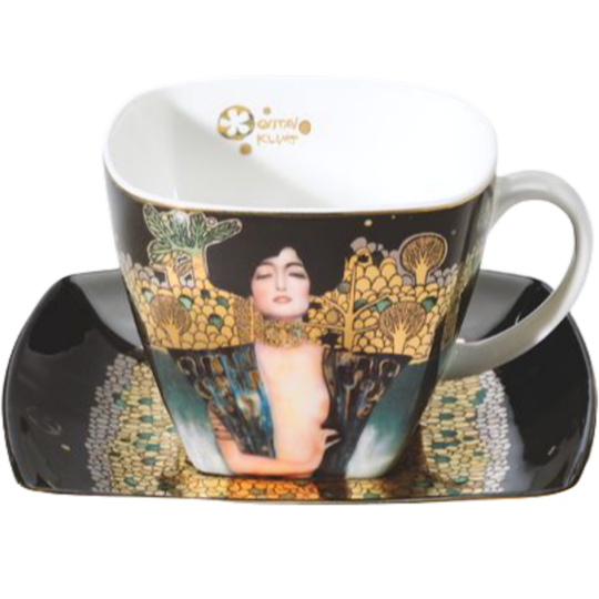 Goebel Künstler Kaffeetasse zweiteilig mit Bildnis Judith I von Klimt