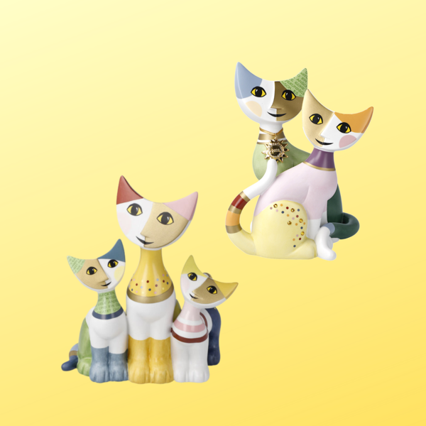 Einzigartige Porzellan Katzenfiguren von Rosina Wachtmeister