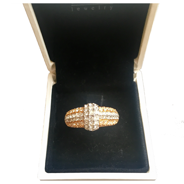 Swarovski Ring vergoldet gold-silber Steine Strass