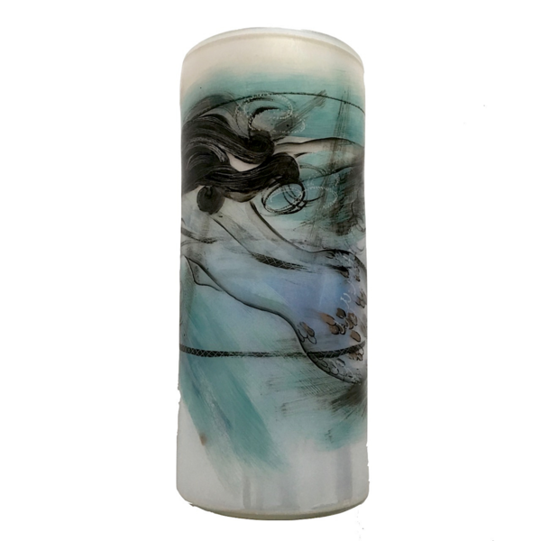 Eisch Vase Meerjungfrau Handmalerei Unikat